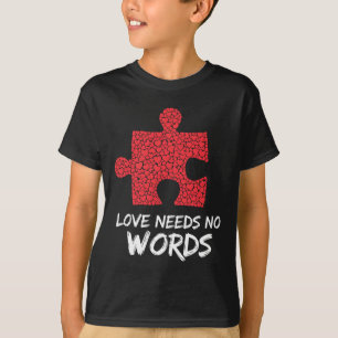 Camiseta O amor não precisa de palavras Quebra-cabeça Desig