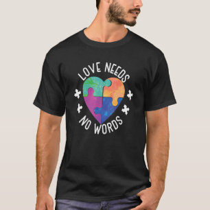Camiseta O Amor Não Precisa de Palavras Quebra-Cabeça do Co