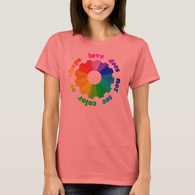 Camiseta O amor não vê cor ou forma (Frente)