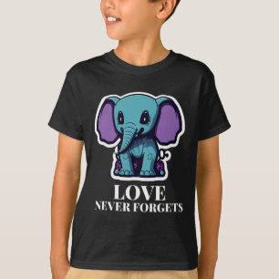Camiseta O Amor Nunca Esquece Elefante Para Meninas Heimerh