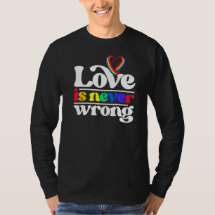 Camiseta O Amor Nunca Está Errado Diversidade Lgbtq Orgulho
