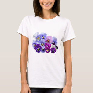 Camiseta O amor perfeito azul floresce Pansies florais do