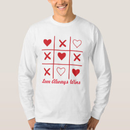 Camiseta O amor sempre ganha o dia de Valentin