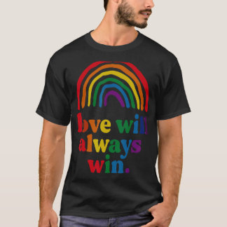 Camiseta O Amor Sempre Ganhará Orgulho Rainbow Kid Child Lg