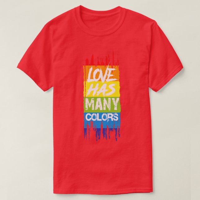 Camiseta O amor tem muitas cores (Frente do Design)