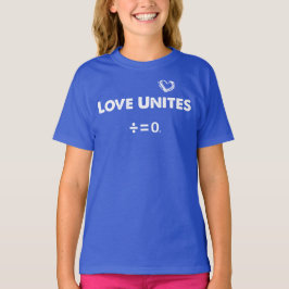 Camiseta O amor une citações positivas da unidade