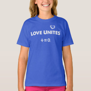 Camiseta O amor une citações positivas da unidade