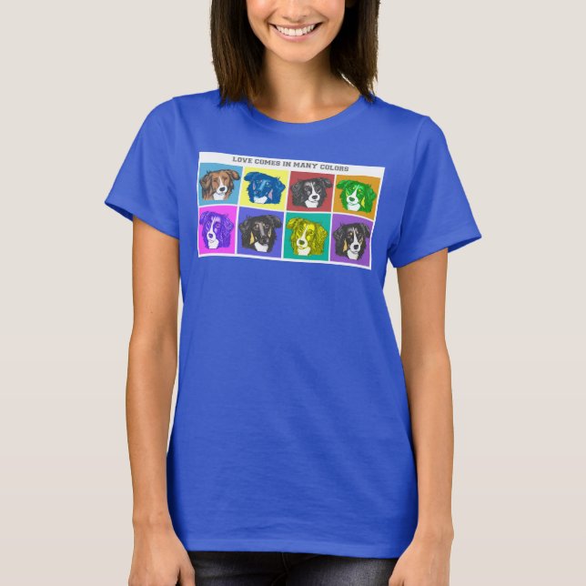 Camiseta O amor vem em muitas cores (Frente)