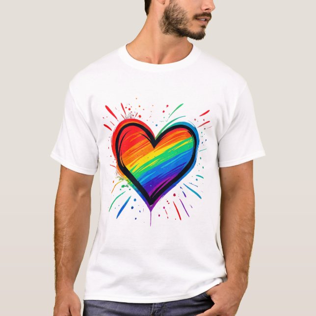 Camiseta O Amor Vence Coração de Grafite (Frente)