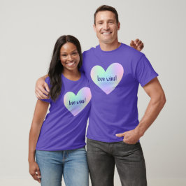 Camiseta "O Amor vence!" T-Shirt do Coração Arco-Íris