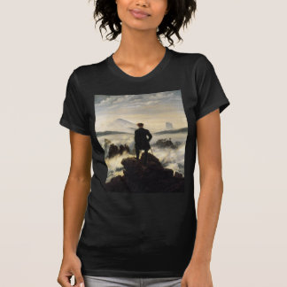 Camiseta O andarilho acima do mar da névoa
