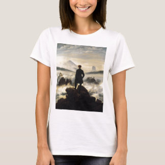 Camiseta O andarilho acima do mar da névoa