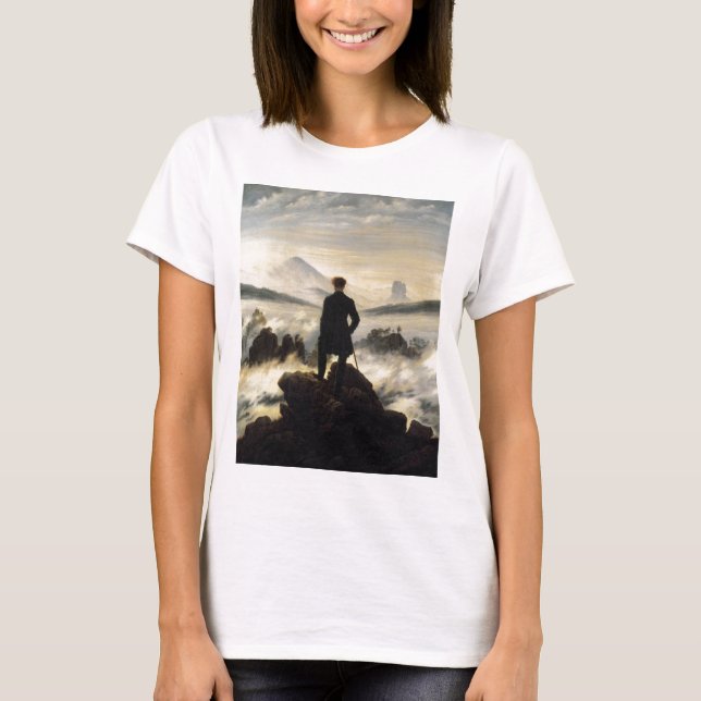 Camiseta O andarilho acima do mar da névoa (Frente)