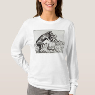 Camiseta O animal de Gevaudan que ataca uma rapariga