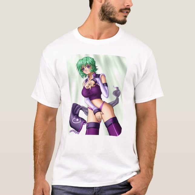 Camiseta O Anime cobre acima a menina (Frente)