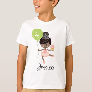 Camiseta O aniversário da bailarina caçoa o afro-american