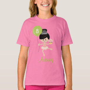 Camiseta O aniversário da bailarina caçoa o asiático do