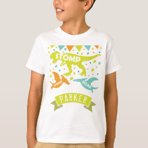 Camiseta O aniversário do Dinossauro Personalizado
