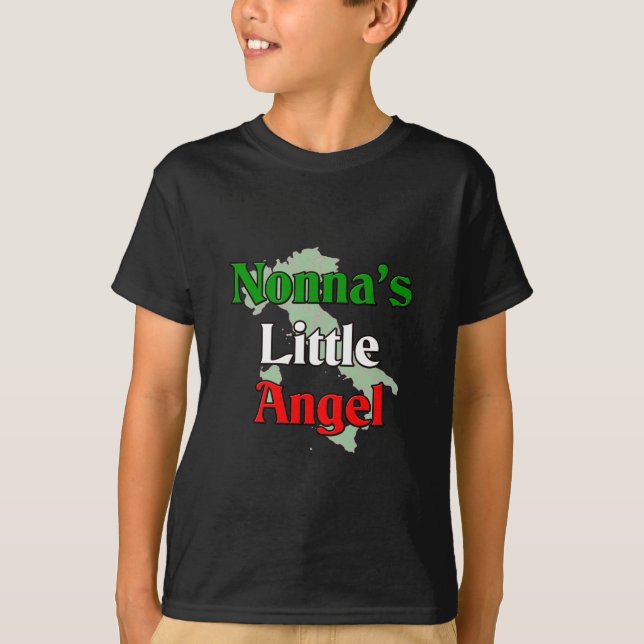 Camiseta O anjo pequeno de Nonna (avó italiana) (Frente)