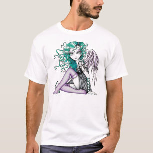 Camiseta O anjo violeta da borboleta do tatuagem de Malory
