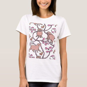 Camiseta O ano chinês do porco do teste padrão divertido