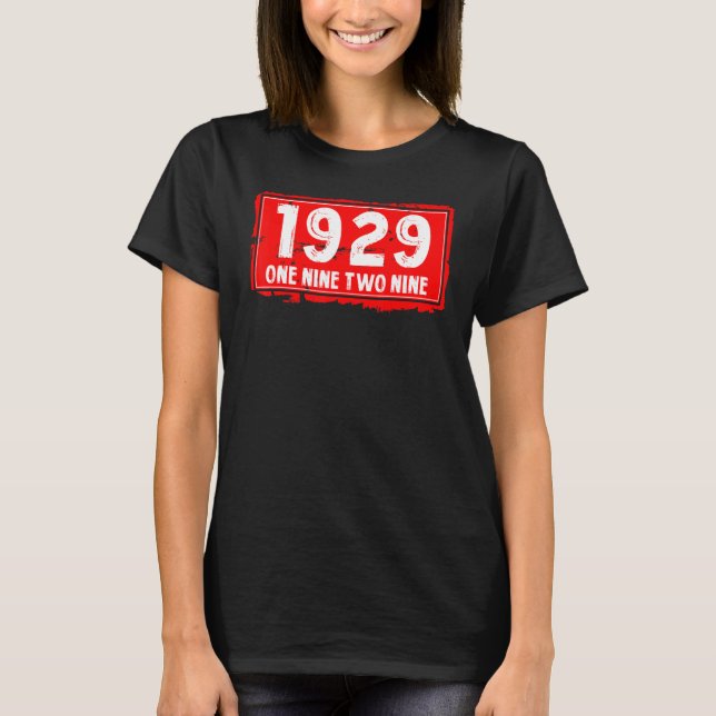 Camiseta O Ano de Nascimento de 1929 para Homens e Mulheres (Frente)