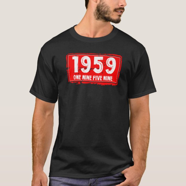 Camiseta O Ano de Nascimento de 1959 para Homens e Mulheres (Frente)