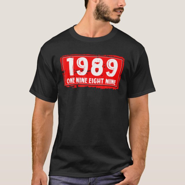 Camiseta O Ano De Nascimento De 1989 Para Homens E Mulheres (Frente)