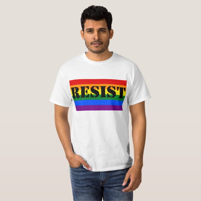 Camiseta O Anti-Trunfo LGBTQ resiste (Frente Completa)