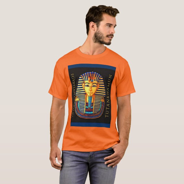 Camiseta O antigo faraó egípcio Tutankhamun Dourado Máscara (Frente Completa)