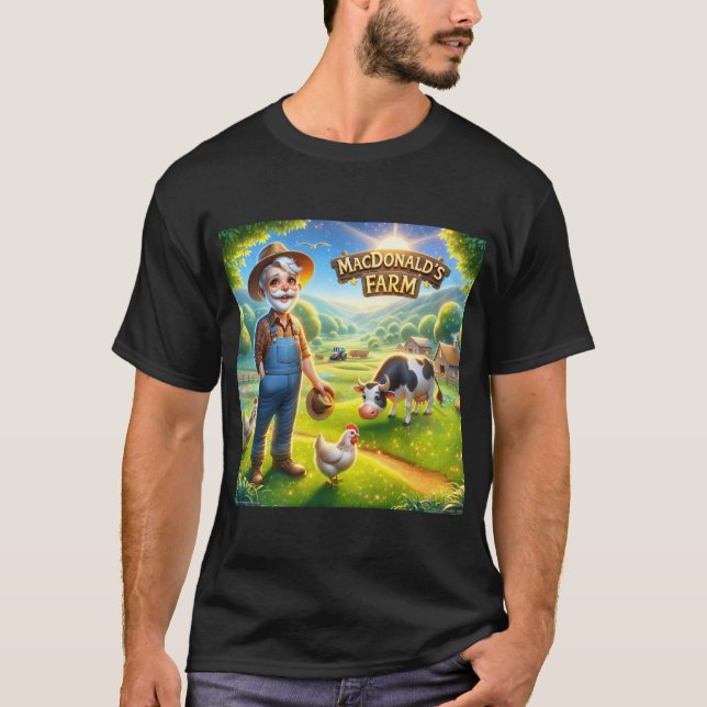 Camiseta O antigo quintal MacDonald's â€"Uma aventura marav (Frente)