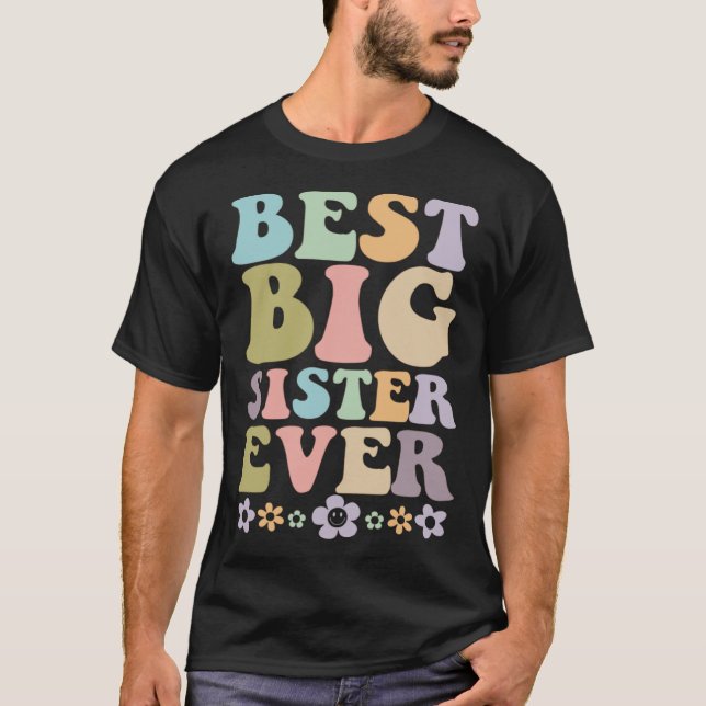 Camiseta O anúncio da menina da melhor irmã do mundo (Frente)
