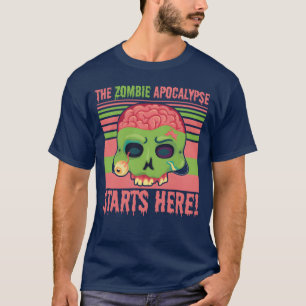 Camiseta O Apocalipse Zumbi Começa Aqui vintage