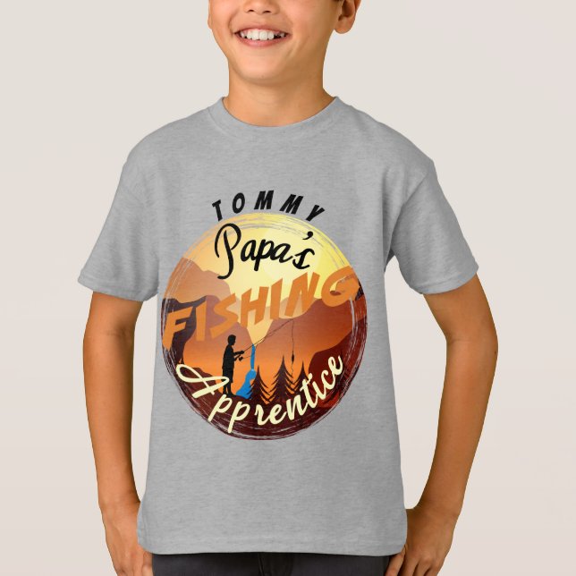 Camiseta O Apprentice de Pesca do Papa Personaliza NOME Mon (Frente)