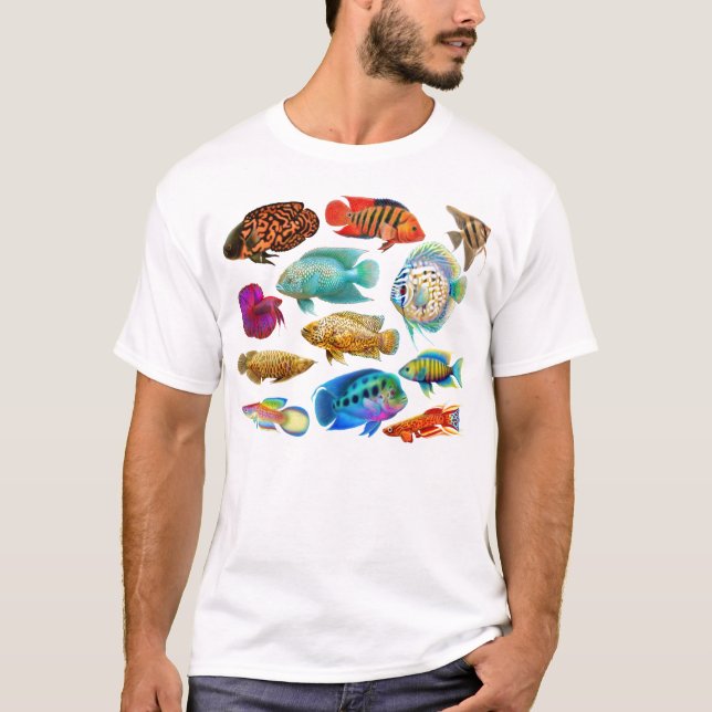 Camiseta O aquário de água doce pesca o t-shirt (Frente)