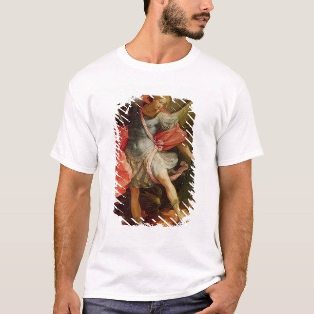 Camiseta O arcanjo Michael que derrota a satã (Frente)