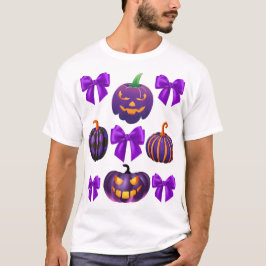 Camiseta O arco do Pumpkin Halloween Roxo cai