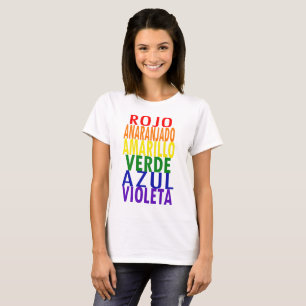 Camiseta O arco-íris colore o t-shirt (espanhol)