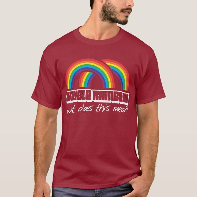 Camiseta O arco-íris dobro, o que faz este meio? tshirt (da (Frente)