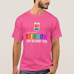Camiseta O Arco-Íris É Meu Tipo De Sangue Lgbtq Orgulho gay
