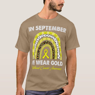 Camiseta O Arco-Íris Em Setembro Vestimos Cancer Dourado Da