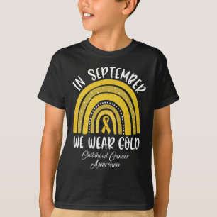 Camiseta O Arco-Íris Em Setembro Vestimos Cancer Dourado Da
