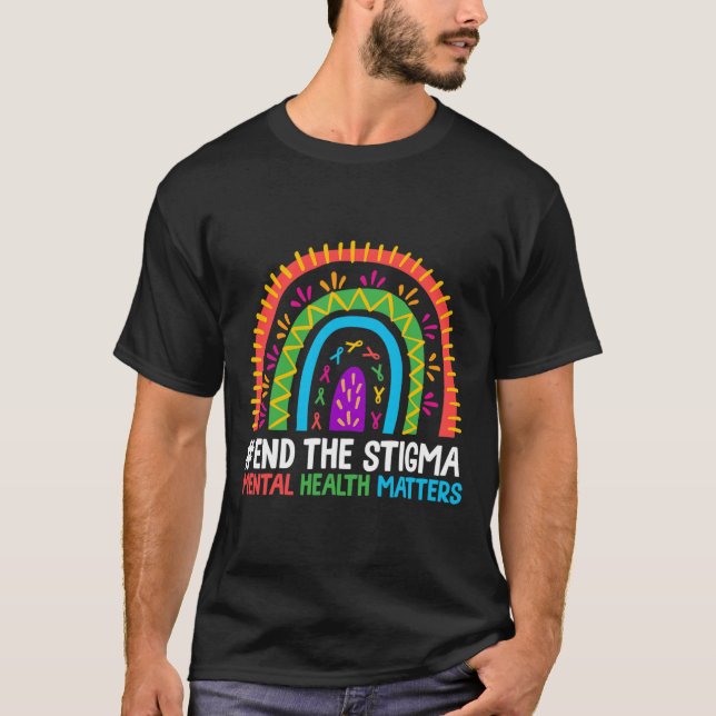 Camiseta O Arco-Íris Termina A Matéria De Saúde Mental Esti (Frente)