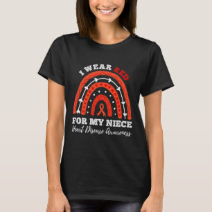 Camiseta O Arco-Íris Visto Vermelho Para A Doença Cardíaca