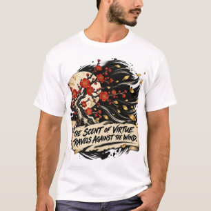 Camiseta O Aroma da Virtude Viaja Contra o Vento