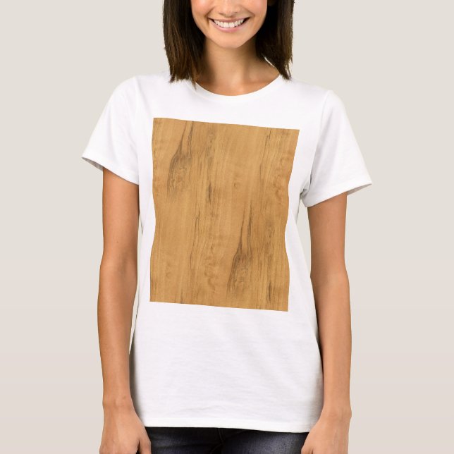 Camiseta O aspecto da textura de grão de madeira mapeada (Frente)