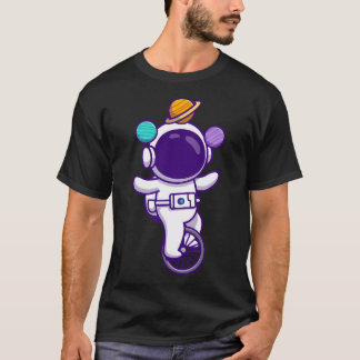 Camiseta O Astronauta Cute Dirige Bike