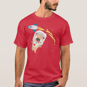 Camiseta O Astronauta Engraçado Da Ciência Pug Me Dá Um Esp
