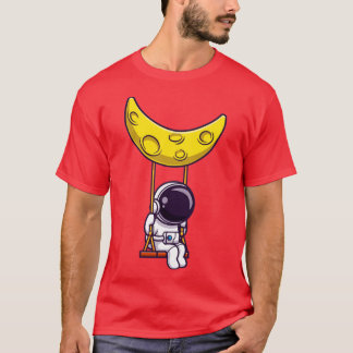 Camiseta O Astronauta No Cartoon Da Lua
