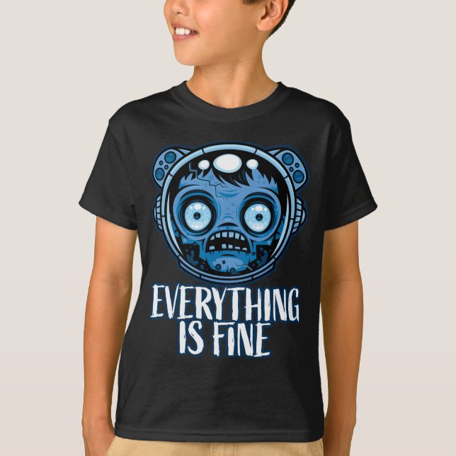 Camiseta O Astronauta Zombie Está Bem (Frente)